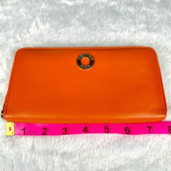 Celine Orange Leather long zippy wallet zip around wallet - Picture 14 of 16